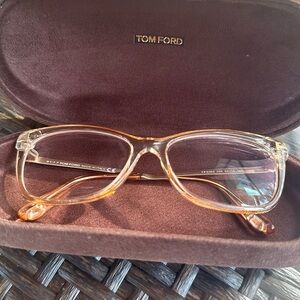 Tom Ford clear champagne frames